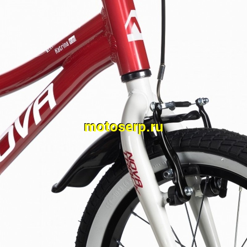 Купить  16" NOVATRACK KATRINA красный (НОВАТРЕК КАТРИНА) 16"; 1ск ; рама-алюм; тормоз-V-Brake (шт) (ART (M купить с доставкой по Москве и России, цена, технические характеристики, комплектация фото  - motoserp.ru