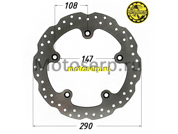 Купить  Диск тормозной передний (290x147x3mm) (отв:5x108) VENTO Grace (DYJ-663000-161001) (шт) (Vento 12005 купить с доставкой по Москве и России, цена, технические характеристики, комплектация фото  - motoserp.ru