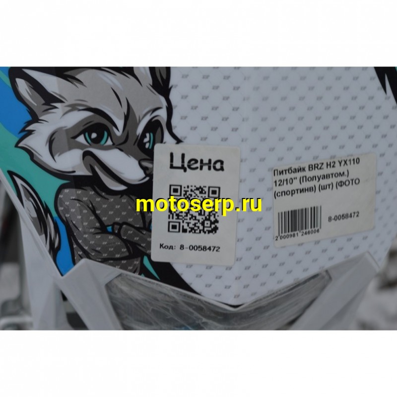 Купить  Питбайк BRZ H2 YX110  12/10" (Полуавтом.) (спортинв) (шт)  купить с доставкой по Москве и России, цена, технические характеристики, комплектация фото  - motoserp.ru