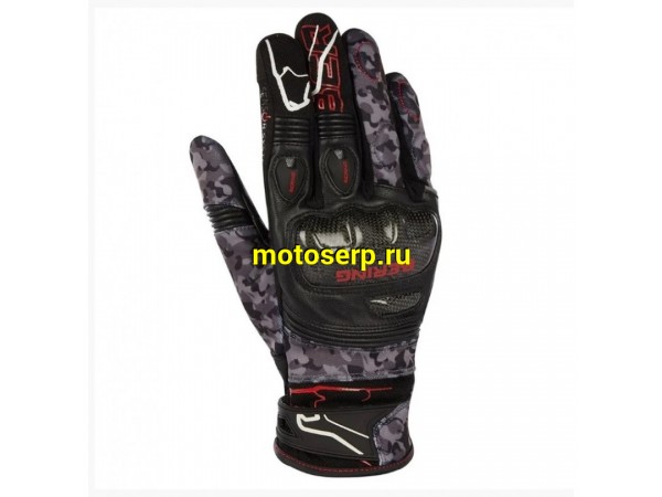 Купить  Перчатки (кожа) Bering CORTEX Black/Camo T10 (L) (пар) (BGE425-T10 купить с доставкой по Москве и России, цена, технические характеристики, комплектация фото  - motoserp.ru