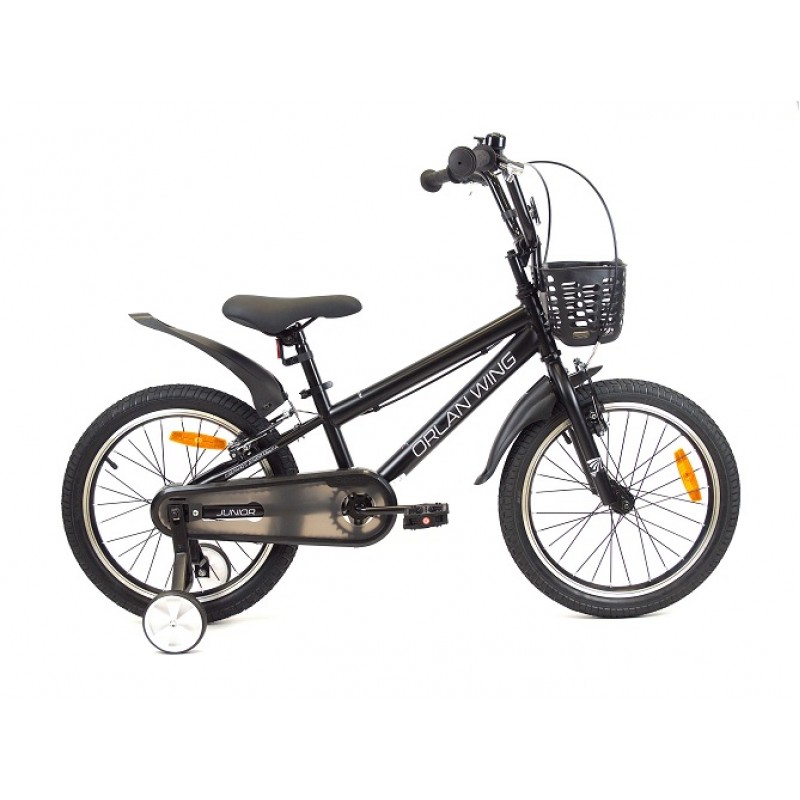 Купить  16" ORLAN WING JUNIOR черный (Орлан Винг Джуниор) 16"; 1ск; рама-сталь; тормоз-V-brake (шт) (ART (M купить с доставкой по Москве и России, цена, технические характеристики, комплектация фото  - motoserp.ru