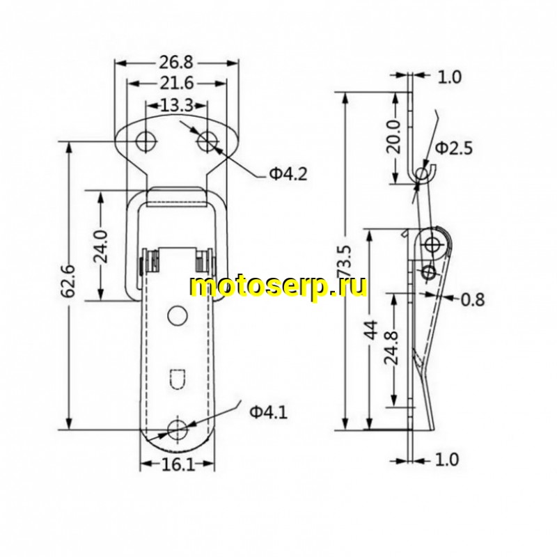 Купить  Замок металлический для кофра универсальный (шт) (O-N купить с доставкой по Москве и России, цена, технические характеристики, комплектация фото  - motoserp.ru