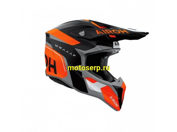 Купить  Шлем Кросс AIROH WRAAAP CONQUER ORANGE MATT (L) (шт) (AIROH WRAC32-L купить с доставкой по Москве и России, цена, технические характеристики, комплектация фото  - motoserp.ru