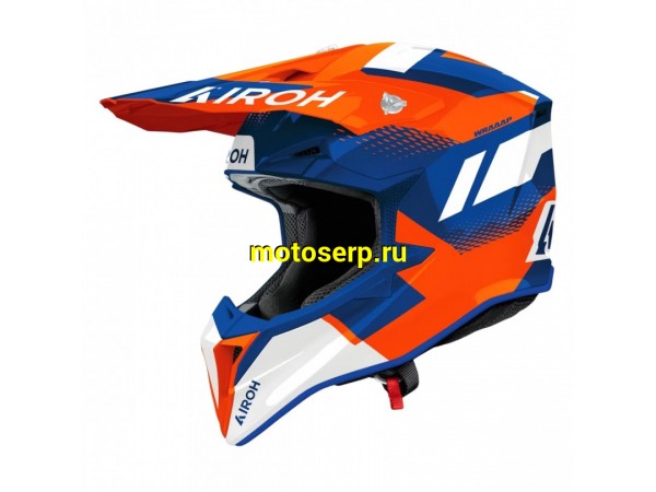 Купить  Шлем Кросс AIROH WRAAAP VISION ORANGE/BLUE GLOSS (XL) (шт) (AIROH WRAV32-XL купить с доставкой по Москве и России, цена, технические характеристики, комплектация фото  - motoserp.ru