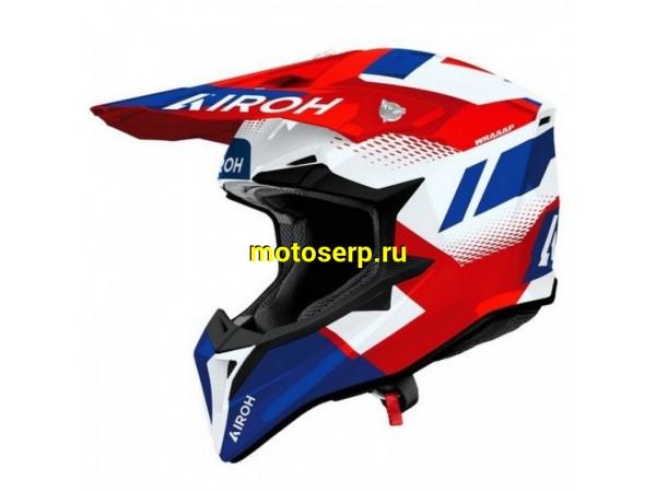 Купить  Шлем Кросс AIROH WRAAAP VISION RED/BLUE GLOSS (XXL) (шт) (AIROH WRAV55-XXL купить с доставкой по Москве и России, цена, технические характеристики, комплектация фото  - motoserp.ru