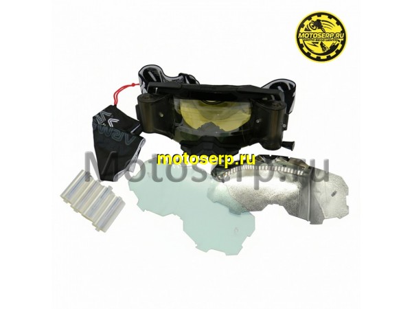 Купить  Очки мото Кросс 100% MX ARMEGA Black с перемоткой (4 бабины в комплекте) (реплика) (шт) (Кокурин  купить с доставкой по Москве и России, цена, технические характеристики, комплектация фото  - motoserp.ru