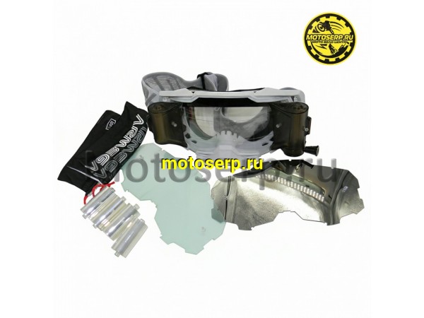 Купить  Очки мото Кросс 100% MX ARMEGA White с перемоткой (4 бабины в комплекте) (реплика) (шт) (Кокурин купить с доставкой по Москве и России, цена, технические характеристики, комплектация фото  - motoserp.ru