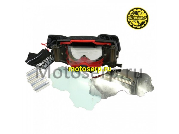 Купить  Очки мото Кросс 100% MX ARMEGA Black-Red с перемоткой (4 бабины в комплекте) (реплика) (шт) (Кокурин  купить с доставкой по Москве и России, цена, технические характеристики, комплектация фото  - motoserp.ru