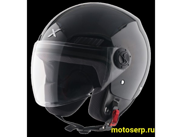 Купить  Шлем открытый  со стеклом AXOR KIOTO SOLID, цвет черный (L) (шт) (Bajaj AXR-KIO-SLD-K-E купить с доставкой по Москве и России, цена, технические характеристики, комплектация фото  - motoserp.ru