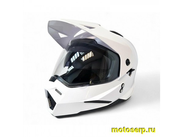 Купить  Шлем Кросс AIM JK802S (мотард) White Glossy (белый глянцевый) (XXXL) (шт) (AIM 802-007-XXXL купить с доставкой по Москве и России, цена, технические характеристики, комплектация фото  - motoserp.ru