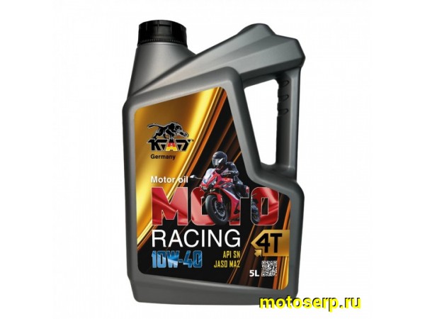 Купить  Масло K.A.T. Moto Racing 4T 10W40 синт. для мотоциклов 5л (шт) (KAT MR100017 купить с доставкой по Москве и России, цена, технические характеристики, комплектация фото  - motoserp.ru