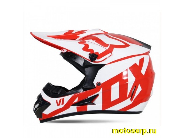Купить  Шлем Кросс WTcx FOX (XL) белый, красный (шт) (O-N купить с доставкой по Москве и России, цена, технические характеристики, комплектация фото  - motoserp.ru