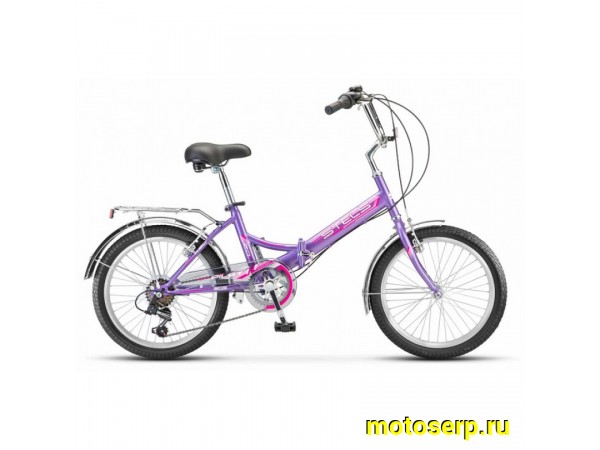 Купить  20" STELS PILOT-450 сиреневый (Стелс Пилот-450) 20"; 6ск; рама-сталь; тормоз-V-Brake; багажник (шт) (ART  купить с доставкой по Москве и России, цена, технические характеристики, комплектация фото  - motoserp.ru