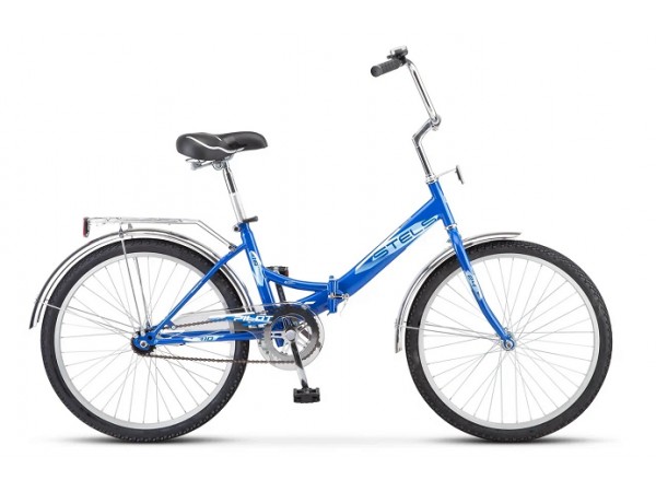 Купить  24" STELS PILOT-710 синий (Стелс Пилот-710) 24"; 1ск; рама-сталь; тормоз-ножной; багажник (шт) (ART  купить с доставкой по Москве и России, цена, технические характеристики, комплектация фото  - motoserp.ru