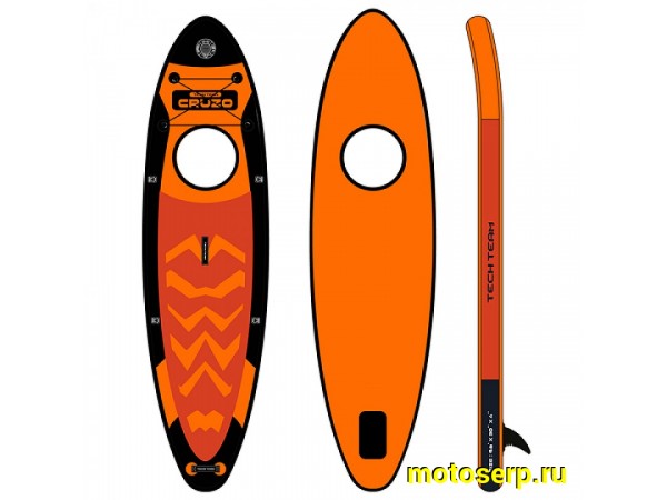 Купить  Сапборд Cruzo оранжевый 290x77x10 см (с окном) (в комплекте-весло, насос) (шт) (ART купить с доставкой по Москве и России, цена, технические характеристики, комплектация фото  - motoserp.ru
