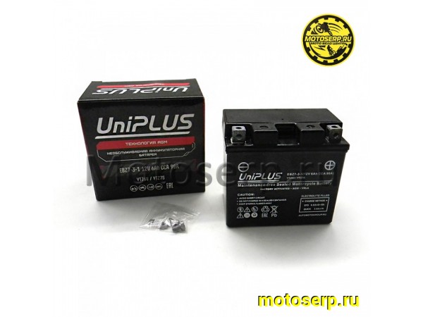 Купить  Аккумулятор 12в  7а (114х70х108) YTZ7S UniPlus EB7A-4 (шт)  (UniPlus EB7A-4 купить с доставкой по Москве и России, цена, технические характеристики, комплектация фото  - motoserp.ru