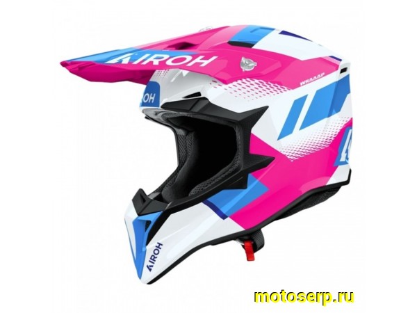 Купить  Шлем Кросс AIROH WRAAAP VISION Pink Glossy (M) (шт) (AIROH WRAV54-M купить с доставкой по Москве и России, цена, технические характеристики, комплектация фото  - motoserp.ru
