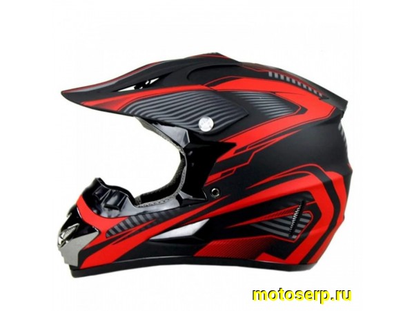 Купить  Шлем Кросс (Детский) MOTAX 125 Argos Matt Black/Red (G20) (M) (шт) (MOTAX купить с доставкой по Москве и России, цена, технические характеристики, комплектация фото  - motoserp.ru