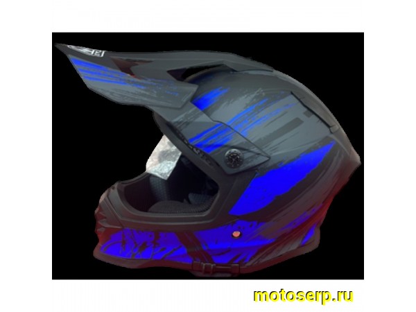 Купить  Шлем Кросс MOTAX HF-800 Matt Black/Blue (G5) (M) (шт) (MOTAX купить с доставкой по Москве и России, цена, технические характеристики, комплектация фото  - motoserp.ru
