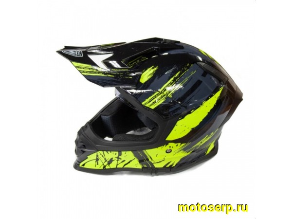 Купить  Шлем Кросс MOTAX HF-800 Glossy Black/Yellow (G1) (M) (шт) (MOTAX купить с доставкой по Москве и России, цена, технические характеристики, комплектация фото  - motoserp.ru