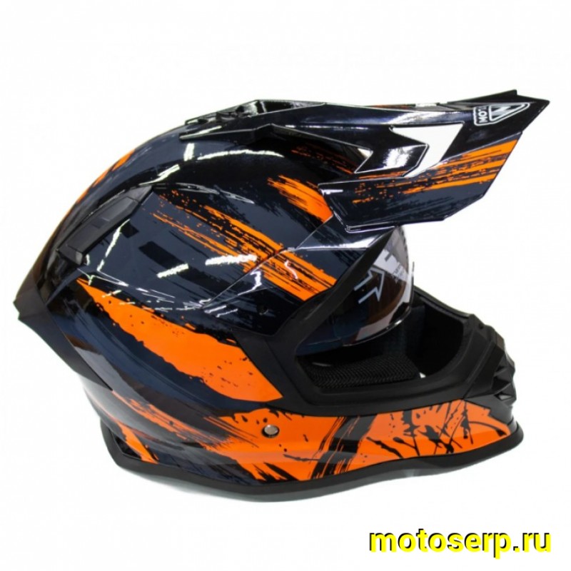 Купить  Шлем Кросс MOTAX HF-800 Glossy Black/Orange (G4) (L) (шт) (MOTAX купить с доставкой по Москве и России, цена, технические характеристики, комплектация фото  - motoserp.ru