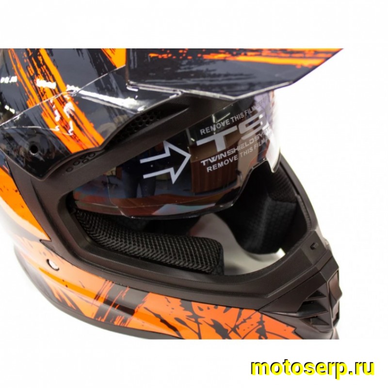 Купить  Шлем Кросс MOTAX HF-800 Glossy Black/Orange (G4) (L) (шт) (MOTAX купить с доставкой по Москве и России, цена, технические характеристики, комплектация фото  - motoserp.ru