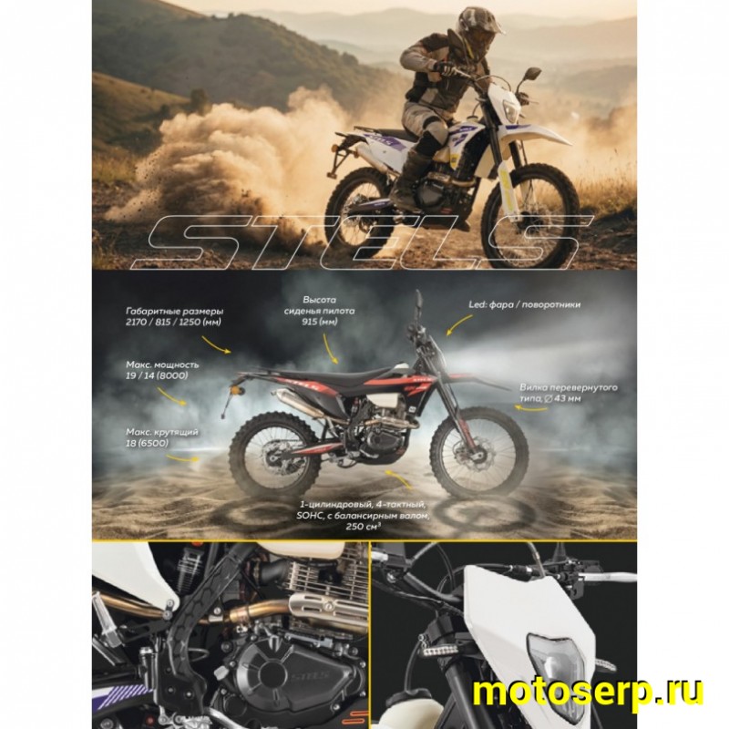 Купить  Мотоцикл Кросс/Эндуро STELS ENDURO EN250 (спортинв) (шт) (STELS купить с доставкой по Москве и России, цена, технические характеристики, комплектация фото  - motoserp.ru