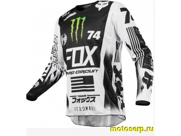 Купить  Джерси (футболка для мотокросса) V-RUS Fox 180 Monster Pro Circuit (черный/белый) XL (шт) (МотоЯ купить с доставкой по Москве и России, цена, технические характеристики, комплектация фото  - motoserp.ru