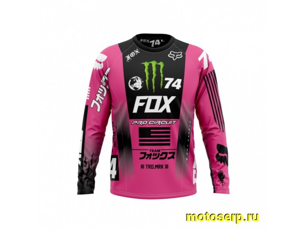 Купить  Джерси (футболка для мотокросса) V-RUS Fox 180 Monster Pro Circuit (черный/розовый) S (шт) (МотоЯ купить с доставкой по Москве и России, цена, технические характеристики, комплектация фото  - motoserp.ru