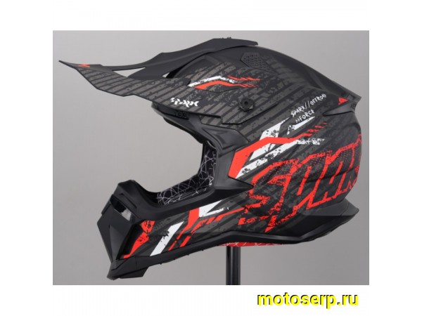 Купить  Шлем Кросс SPARX Raptor Dark черный/красный матовый р-р XXL (шт) (CK купить с доставкой по Москве и России, цена, технические характеристики, комплектация фото  - motoserp.ru