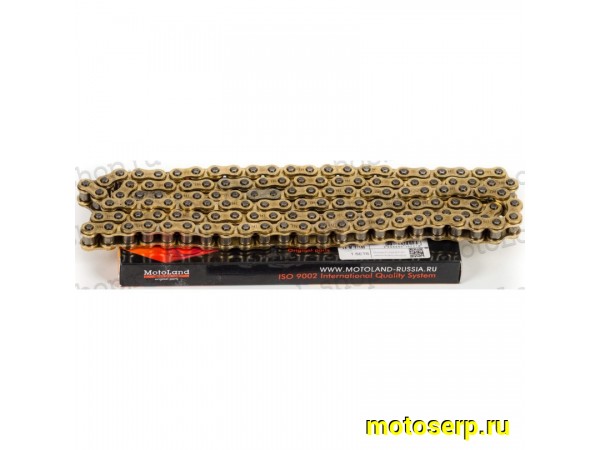 Купить  Цепь приводная (428х132) 428H,132 звеньев Motoland золотая (усиленная) (шт) (ML 9475 купить с доставкой по Москве и России, цена, технические характеристики, комплектация фото  - motoserp.ru