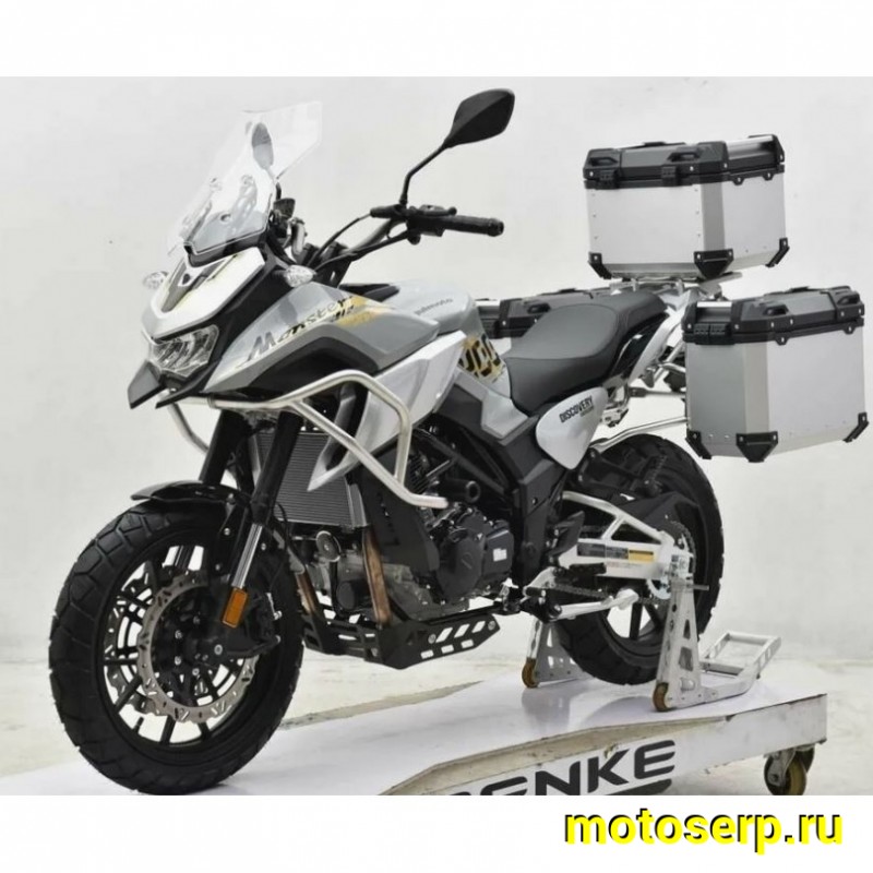 Купить  Мотоцикл внедорожный Regulmoto Discovery 400 Серый (ЭПТС) Тур-эндуро, двиг.  CF, ABS , инжект., 6КПП, жидк.охлажд, видеорегистратор, + кофры (шт) купить с доставкой по Москве и России, цена, технические характеристики, комплектация фото  - motoserp.ru