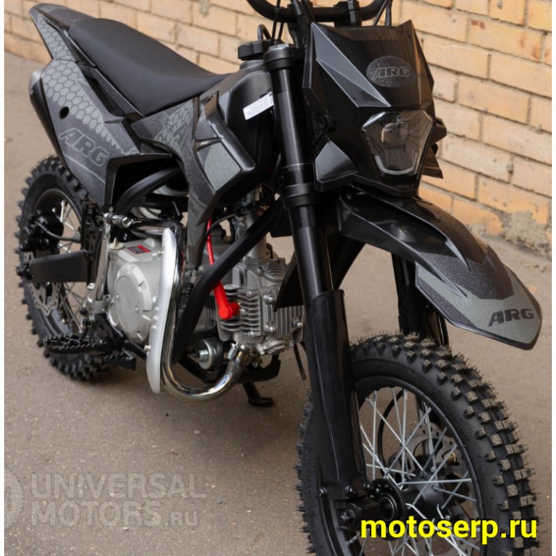 Купить  Питбайк ARG 125cc 14/12 (17/14" встанут) мех. эл/кикстарт, дупл. рама, быстосъем. сиден, неломайки, пульт КТМ, ув. бак (шт) купить с доставкой по Москве и России, цена, технические характеристики, комплектация фото  - motoserp.ru