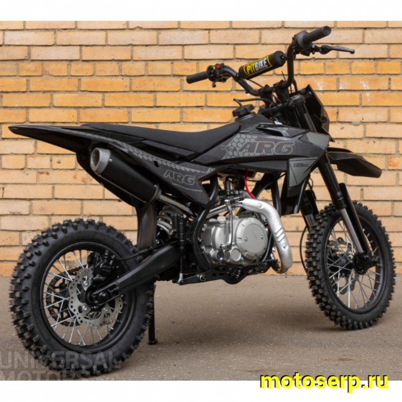 Купить  Питбайк ARG 125cc 14/12 (17/14" встанут) мех. эл/кикстарт, дупл. рама, быстосъем. сиден, неломайки, пульт КТМ, ув. бак (шт) купить с доставкой по Москве и России, цена, технические характеристики, комплектация фото  - motoserp.ru
