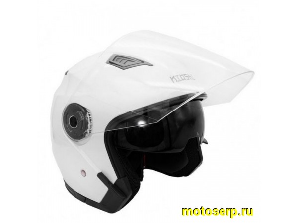 Купить  Шлем открытый  со стеклом KIOSHI 516 цвет белый р-р (S) (шт) (Regul 304173-9 купить с доставкой по Москве и России, цена, технические характеристики, комплектация фото  - motoserp.ru