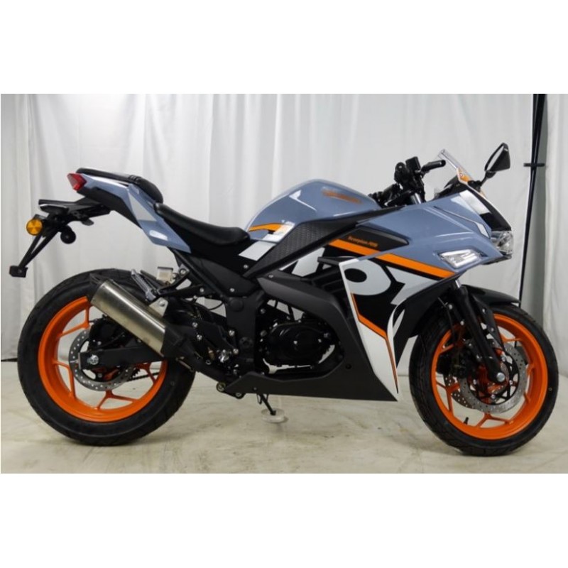Купить  Мопед YAMASAKI SCORPION RS + ЦПГ 125сс СЕРЫЙ/ОРАНЖЕВЫЙ 2026г. карбюр, 4Т; 50cc; 17"литые; 4пер, эл. старт;  (шт) 01250 купить с доставкой по Москве и России, цена, технические характеристики, комплектация фото  - motoserp.ru