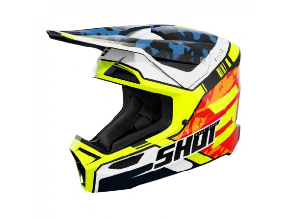 Купить  Шлем Кросс Shot Furious Flash Blue/Bright Fluorescent Yellow Helmet (M) (GAL A05-21OC-B01 купить с доставкой по Москве и России, цена, технические характеристики, комплектация фото  - motoserp.ru