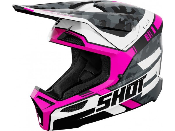 Купить  Шлем Кросс Shot Furious Flash Pink Glossy (S) (GAL A05-21OC-B02 купить с доставкой по Москве и России, цена, технические характеристики, комплектация фото  - motoserp.ru