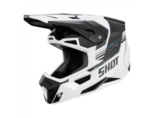 Купить  Шлем Кросс Shot Lite S10 White/Black Helmet (M) (GAL A05-21OA-C02 купить с доставкой по Москве и России, цена, технические характеристики, комплектация фото  - motoserp.ru