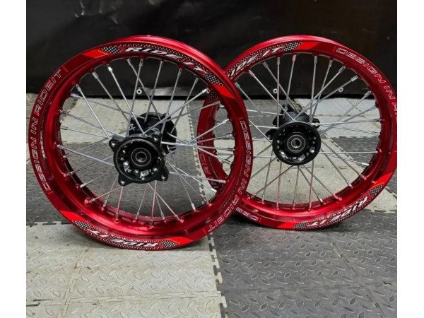 Купить  Колесо 14" перед+зад. (диск колеса) RIDELT 14"/14" красные (комп) (Stant купить с доставкой по Москве и России, цена, технические характеристики, комплектация фото  - motoserp.ru