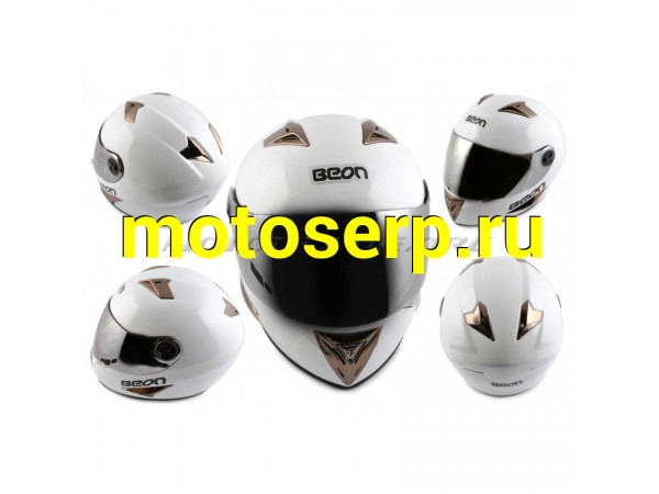 Купить  Шлем-интеграл   &quot;BEON&quot;   (mod:B-500) (size:XL, белый, зеркальный визор) (MT I-131 купить с доставкой по Москве и России, цена, технические характеристики, комплектация фото  - motoserp.ru