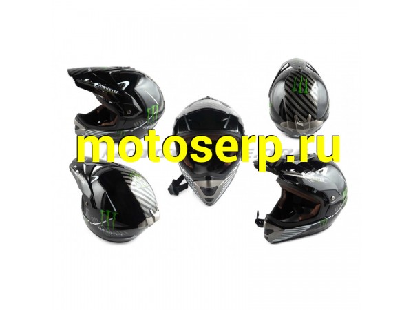 Купить  Шлем кроссовый   &quot;MONSTER ENERGY&quot;   (size:XL, глянцевый) (MT K-2033 купить с доставкой по Москве и России, цена, технические характеристики, комплектация фото  - motoserp.ru