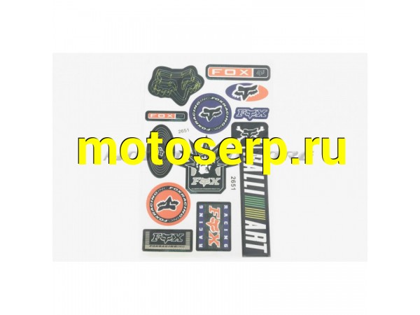 Купить  Наклейки (набор)   FOX   (27x17см)   (#2651) (MT N-1675 купить с доставкой по Москве и России, цена, технические характеристики, комплектация фото  - motoserp.ru