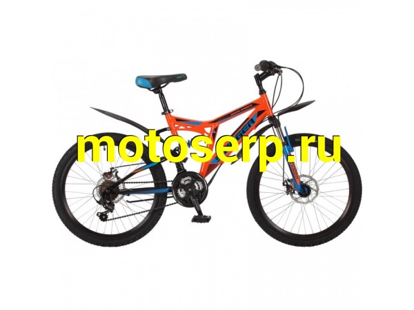 Купить  Велосипед 24&quot; STINGER HIGHLANDER 100 D (рама ст. 14&quot;, 18ск. 2х подв, торм. мех. диск) оранж. (MM 29687 купить с доставкой по Москве и России, цена, технические характеристики, комплектация фото  - motoserp.ru