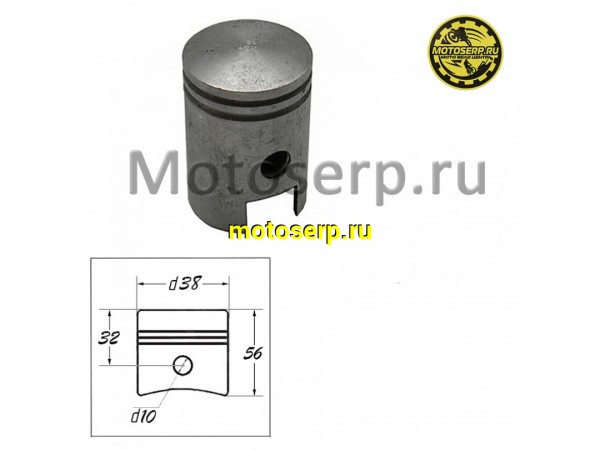 Купить  Поршень Мопед 10 пал.(2гр)(000) D38mm (шт) (Дан (R8 купить с доставкой по Москве и России, цена, технические характеристики, комплектация фото  - motoserp.ru