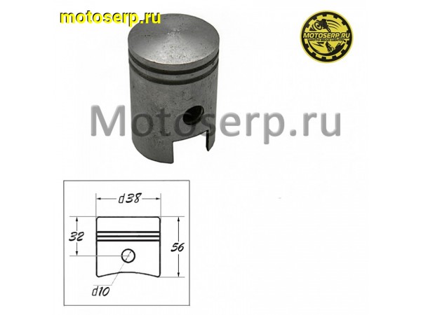 Купить  Поршень Мопед 10 пал.(2гр)(000) D38mm (шт) (Дан (R8 купить с доставкой по Москве и России, цена, технические характеристики, комплектация фото  - motoserp.ru
