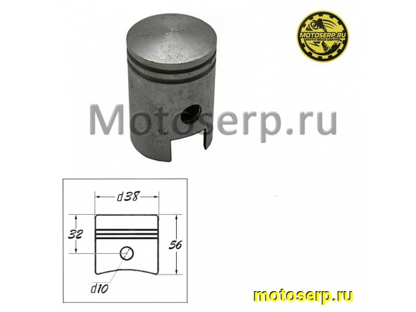 Купить  Поршень Мопед 10 пал.(2гр)(000) D38mm (шт) (Дан (R8 купить с доставкой по Москве и России, цена, технические характеристики, комплектация фото  - motoserp.ru