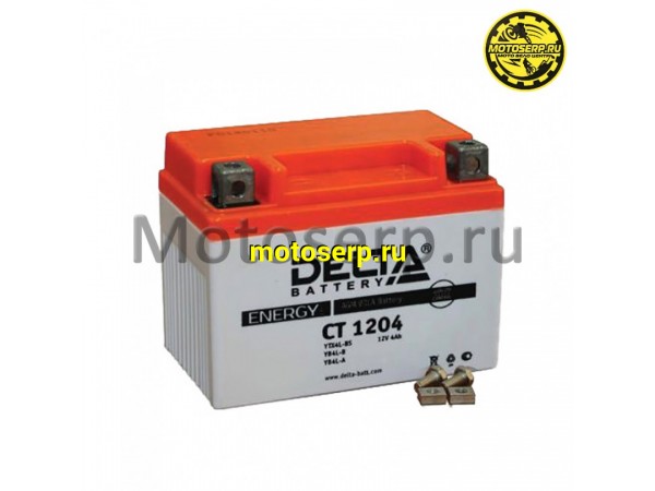 Купить  Аккумулятор 12в  4а (113x70x89) YB4L-B, YB4L-A, YTX4L-BS необсл.широкий гелевый Delta (шт) (Алькор CT 1204 (Энерг CT 1204 купить с доставкой по Москве и России, цена, технические характеристики, комплектация фото  - motoserp.ru