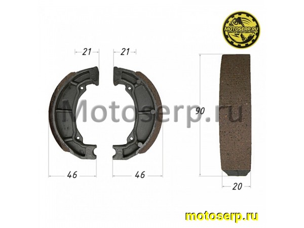 Купить  Колодки тормозные барабан d= 90mm h=20mm  Suzuki AD50 Скутер (пар) (MT K-982 (MT K-983 (R1 купить с доставкой по Москве и России, цена, технические характеристики, комплектация фото  - motoserp.ru