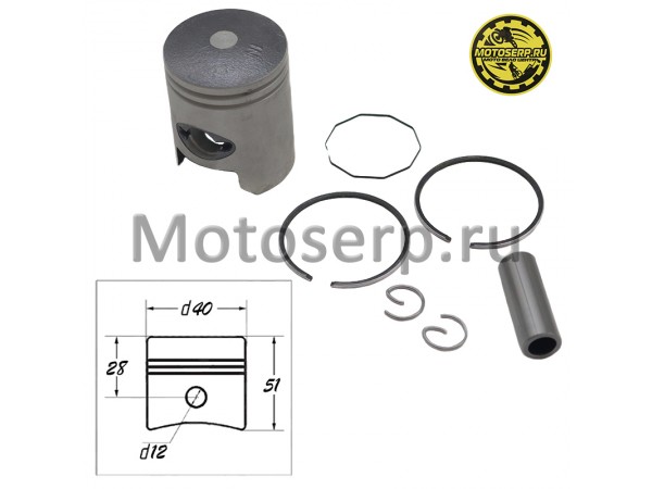 Купить  Поршень Honda DIO AF34/35 ZX  D40(std); p-12; 50сс  CN Скутер (комп)  (TATA 10135022 (ML 3974 (R1 (ANKON 013313 (MD 00000591 купить с доставкой по Москве и России, цена, технические характеристики, комплектация фото  - motoserp.ru